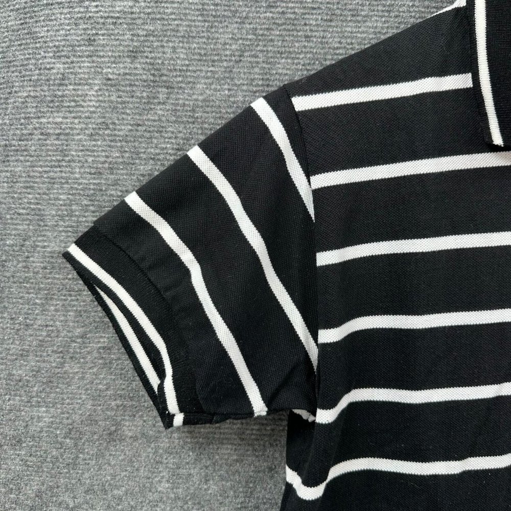 Abercrombie & Fitch Shirt Mens Medium Black White Striped Casual Polo Designer - Picture 5 of 14